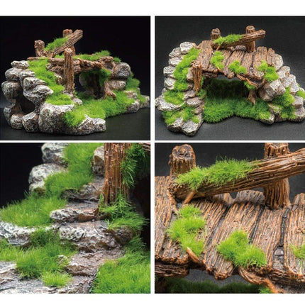 Fish Tank Moss Bridge Decoration Aquascape Rockery Ornament for Aquarium Design