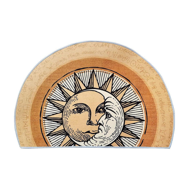 Semi Circular Non Slip Door Mat Household Entrance Carpet for Living Room Use