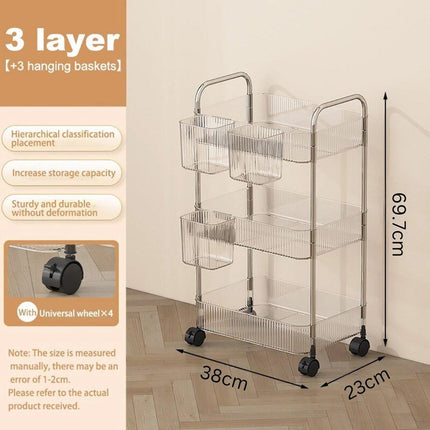 Multi-layer Acrylic Bathroom Kitchen Storage Rack Mobile Snack Organizer