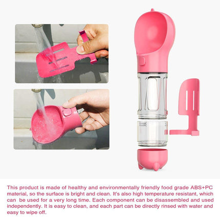 Portable Pet Water Drink Bottle Dog Travel Bowl Dispenser Rubbish Disposal Bags