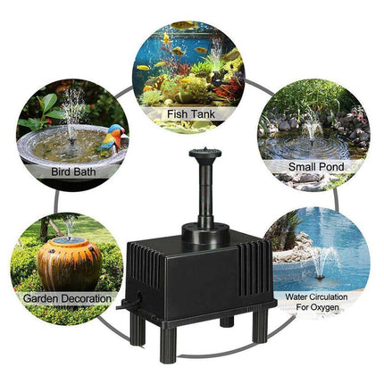 Solar Powered Water Fountain Pump Garden Pond Submersible Filter Fish Tank Kit