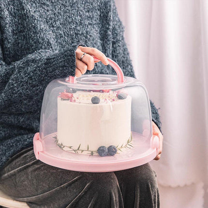 Reusable Plastic Cupcake Carrier Box Transparent Handle Cake Container