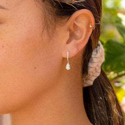 Exquisite Teardrop Drop Earrings with Cubic Zirconia Accents