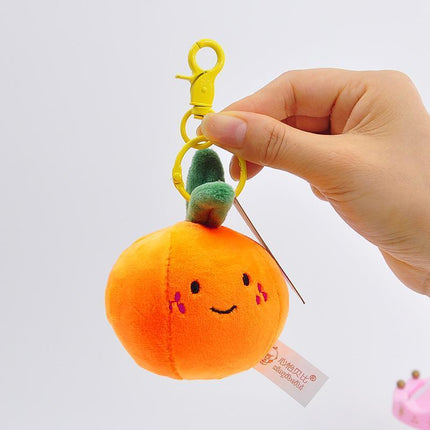 Smile Fruit Vegetable Plush Toys Doll Pendant Keychain Key Ring Bag Decor Kids - Aimall