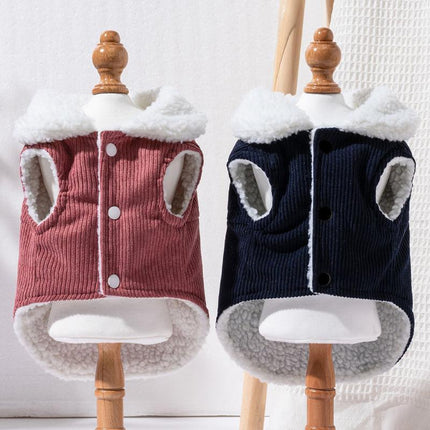 Pet Dog Clothes Jackets Warm Jumper Windproof Puppy Winter Coat Clothes Clothing Navy - Aimall