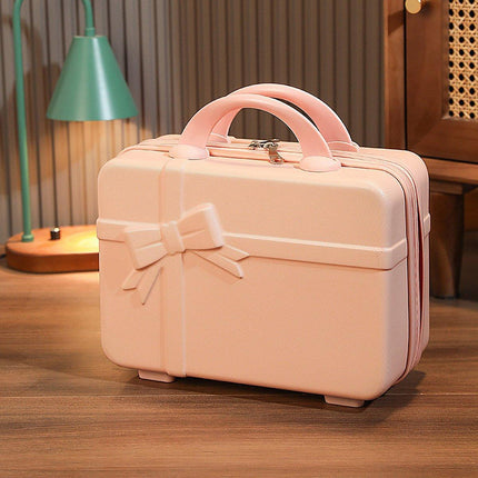14 Inch Bow Hand Luggage Mini Makeup Case Travel Storage Gift Suitcase for Women