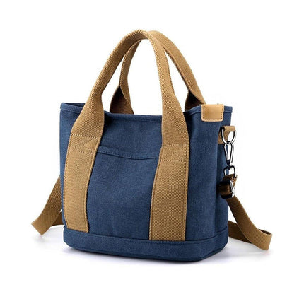 Womens Canvas Handbag Multi-layer Lightweight Crossbody Bag for Work Mommy