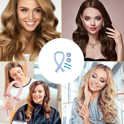Heatless Curling Rod Headband Lazy Curler No Heat Curls Ribbon Hair Hair Curlers - Aimall