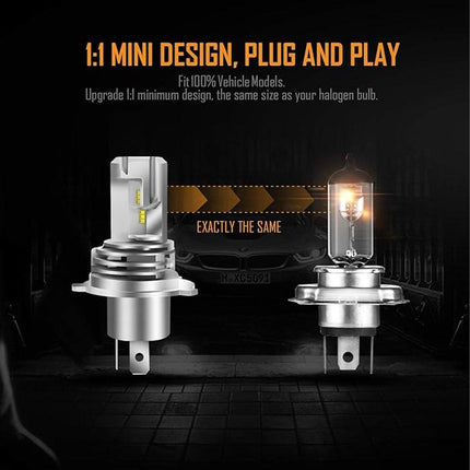 2 Pack H4 LED Headlight Bulbs 6000K White 9600LM High Low Beam Canbus Ready