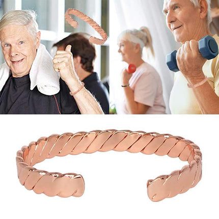 Men Women Copper Magnetic Bracelet Therapy Relief Arthritis Pain Healing Bangle - Aimall