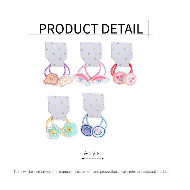 Cute Cartoon Hair Accessories Elastic Hair Cords for Young Wearers and Daily Styling