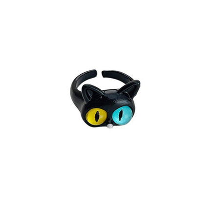Open Ring Women's Cute Kitty Black Cat Monster Cyber Popular Sweet Ring