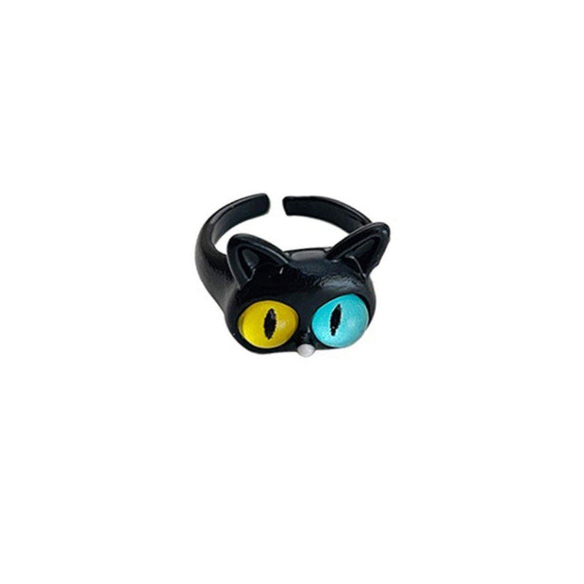 Open Ring Women's Cute Kitty Black Cat Monster Cyber Popular Sweet Ring