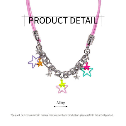 Colourful Star Pendant Necklace Fashion Jewellery Women Girls Trendy Gift