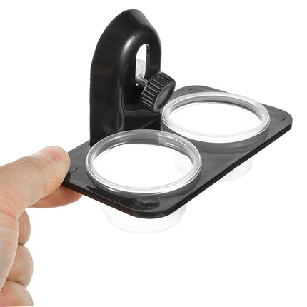 Dual Reptile Food and Water Bowl with Suction Cup Detachable Feeder for Lizards