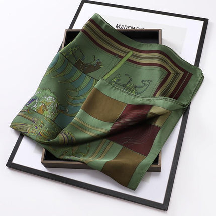 Ladies Silk Scarf Square Women Shawls Wraps Small Hair Neck Hijabs 70*70CM - Aimall