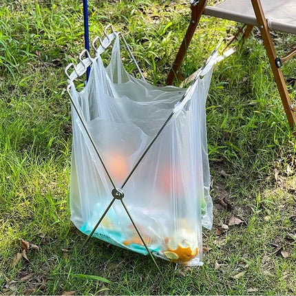 Outdoor Portable Folding Trash Bag Holder Rack for Home Kitchen and Camping Use