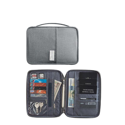 Waterproof Passport Holder Travel Document Wallet RFID Bag Family Case Organizer L - Aimall