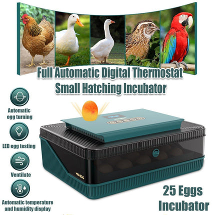 Fully Automatic Egg Incubator New 25 Capacity LED Display for Hen Duck Quail