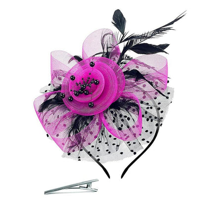 Vintage Accessories Mesh Veil Headpiece Feather Floral Headwear for Women Party