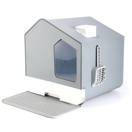 Large Fully Enclosed Cat Litter Pan House Easy Clean Litter Box for Indoor Use
