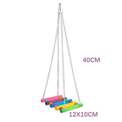 5PCS Parrot Hanging Swing Bird Toy Harness Cage Ladder Parakeet Cockatiel Budgie - Aimall