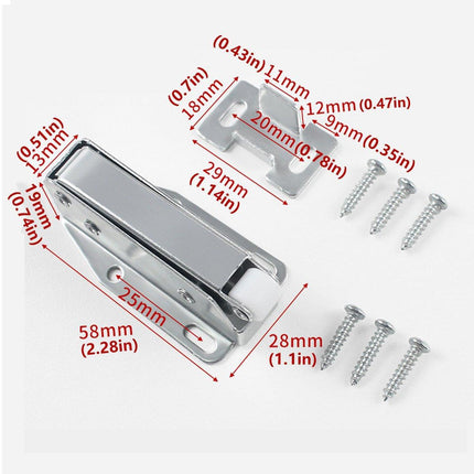 5 Sets Cabinet Door Latch Elephant Trunk Auto Rebound Wardrobe Pusher Catch Kit