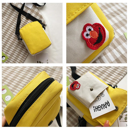 Sesame Street Crossbody Bag Canvas Cartoon Satchel Student Shoulder
