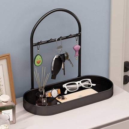 Versatile Entryway Storage Rack Waterproof Metal Key Holder Decorative Desktop