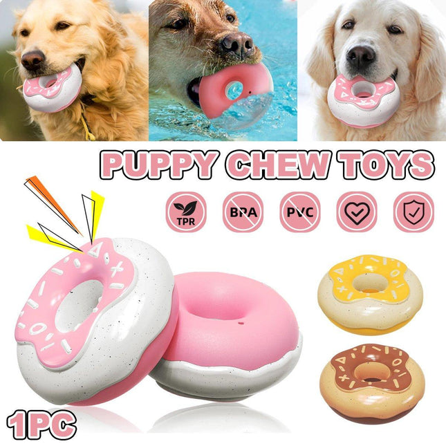 Vocal Donut Dog Toys for Teeth Cleaning Interactive Pet Supplies Chew Play