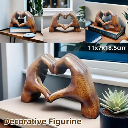 Heart Shaped Resin Statue Decorative Ornament for Living Room Desktop Home Decor