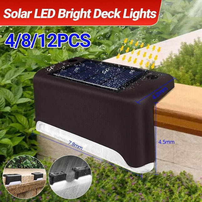 Solar Led Deck Lights Path Garden Patio Pathway Stairs Step Fence Lamp Outdoor - Aimall