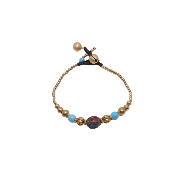 Ethnic Style Handmade Bracelet Color Stone Sky Bead Fashion Round Bead Bracelet