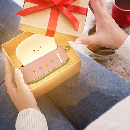 Rechargeable LED Toaster Night Light Creative Dimming Lamp for Bedroom Sleep