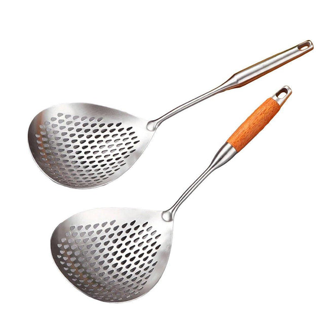 304 Stainless Steel Kitchen Colander Long Handle Noodle Dumpling Strainer Spoon