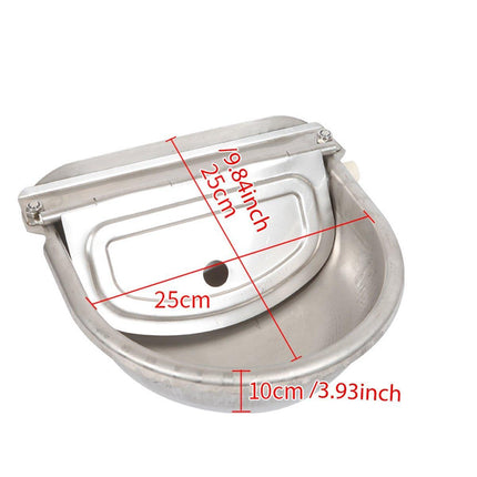 Automatic Stainless Steel Water Bowl 4L Auto Fill Drinking Trough for Animals