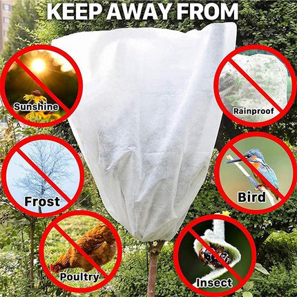 Plant Cover Freeze Frost Protection Bag Drawstring Garden Shrubs Bag Reusable - Aimall