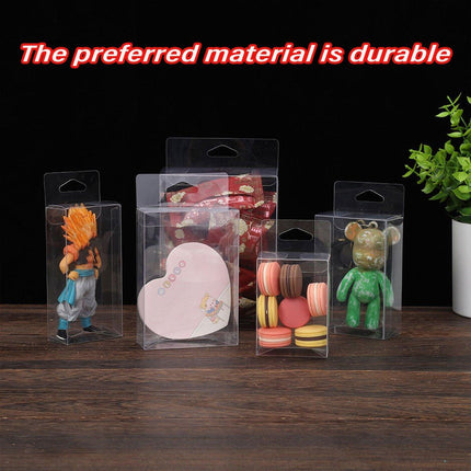 50pcs Transparent Gift Boxes with Hooks Clear Packaging Storage Containers