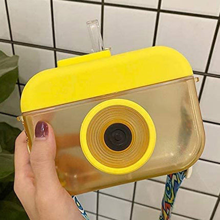 Plastic Camera Straw Mug Backpack Leak Proof Outdoor Travel Mug Hiking Camping