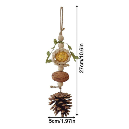 Parrot Chew Toys Bird Cage Accessories Hanging Pinecone Rattan Ball Foraging Toy