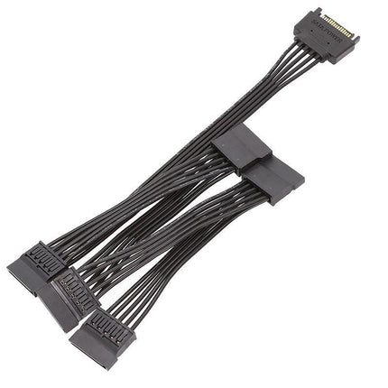 15 Pin SATA Power Y-Splitter Cable Adapter Extension 1 Male to 5 Female For HDD - Aimall