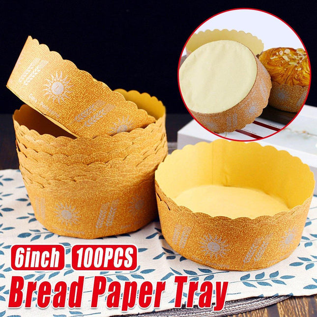 100PCS High Temperature Kraft Paper Bread Cupcake Holder Resistant Paper Cup