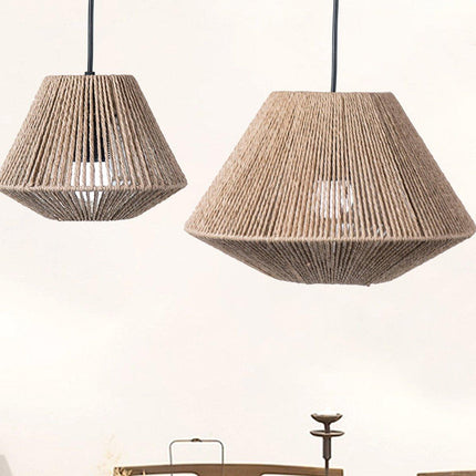 PasRustic Style Faux Rattan Lampshade Creative Lamp Shade Decoration for Home