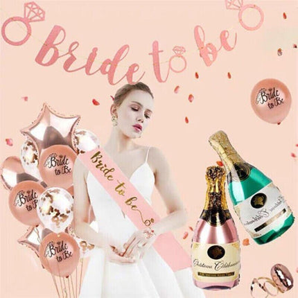 Bride To Be Rose Gold Banner Diamond Wedding Bridal Shower Hens Party Decoration - Aimall
