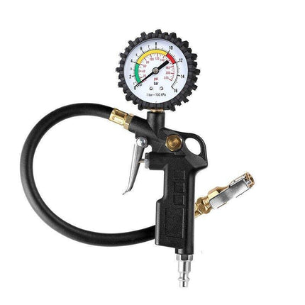 Tyre Pressure Gauge Air Tire Inflator Car Motorcycle Pump Hose Compressor Tool - Aimall