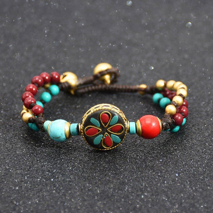 Ethnic Style Handmade Bracelet Color Stone Sky Bead Fashion Round Bead Bracelet
