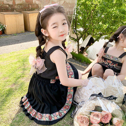 Girl National Hanfu Suit Summer Dress Sling Skirt Two-Piece Clothes