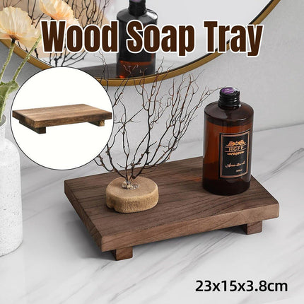 Wooden Soap Dish Storage Shelf Tray Rack Storage Box Case Bathroom Home Decor