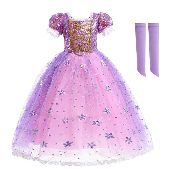 Long Hair Princess Dress Snow White Purple Dress AU - Aimall