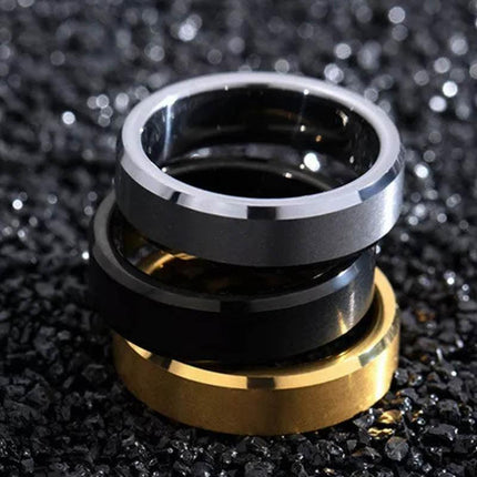 Titanium Stainless Steel 8mm Brushed Finish Wedding Band Comfort Ring Gold - Aimall